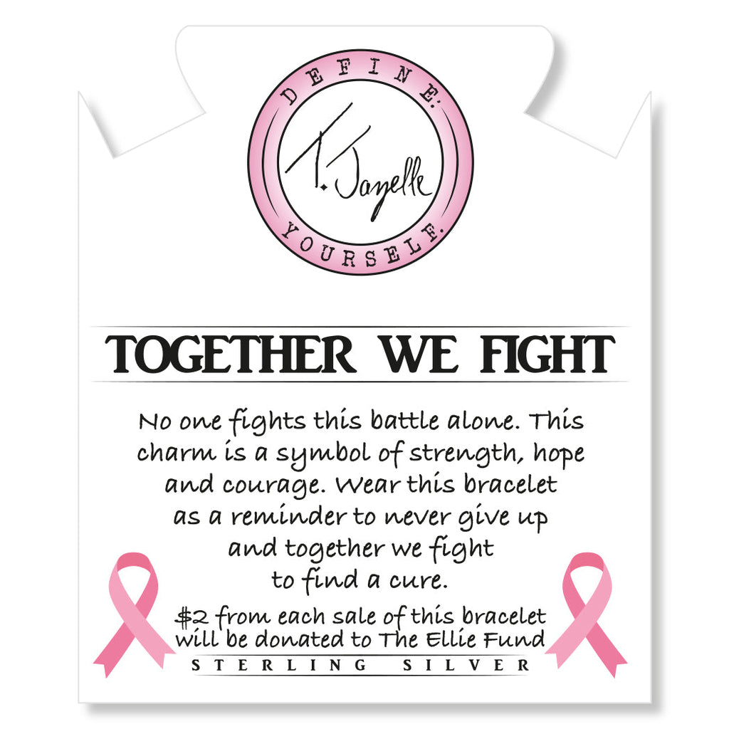 Together We Fight Pink Enamel Silver Charm Bracelet