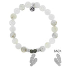 White Chalcedony Stone Bracelet with Flip Flop Sterling Silver Charm