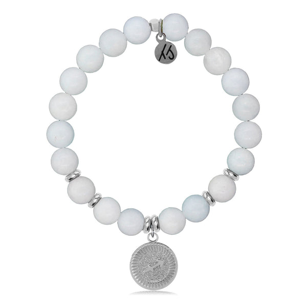 Zodiac Collection - White Moonstone Gemstone Bracelet with Sagittarius  Sterling Silver Charm | T. Jazelle